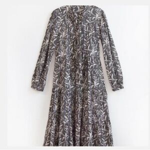 Matta Gray Floral Long Sleeve Dress